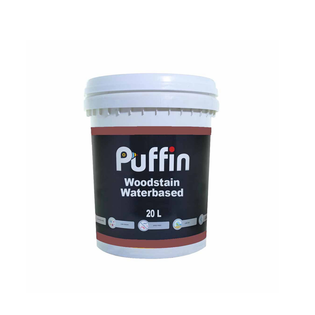 Cat Puffin Wood Stain Water Based Clear || Merk Cat Kayu Tahan Air