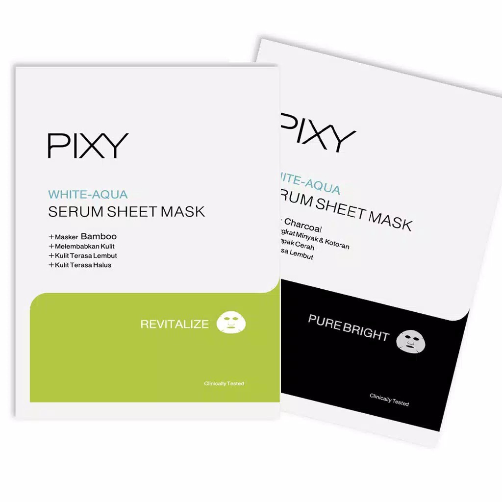 Pixy White-Aqua Serum Sheet Mask || Merk Sheet Mask Terbaik