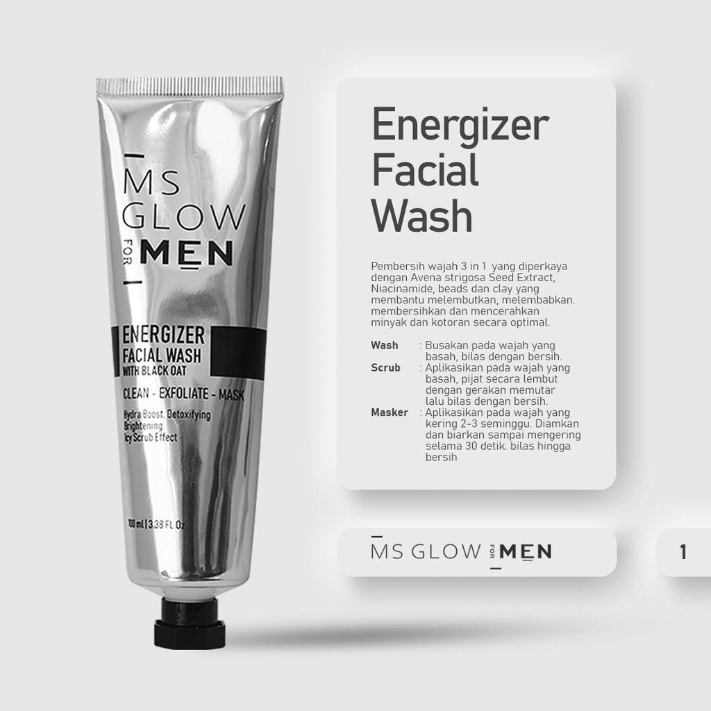 MS Glow for Men Facial Wash || Merk Sabun Wajah Pria Terbaik