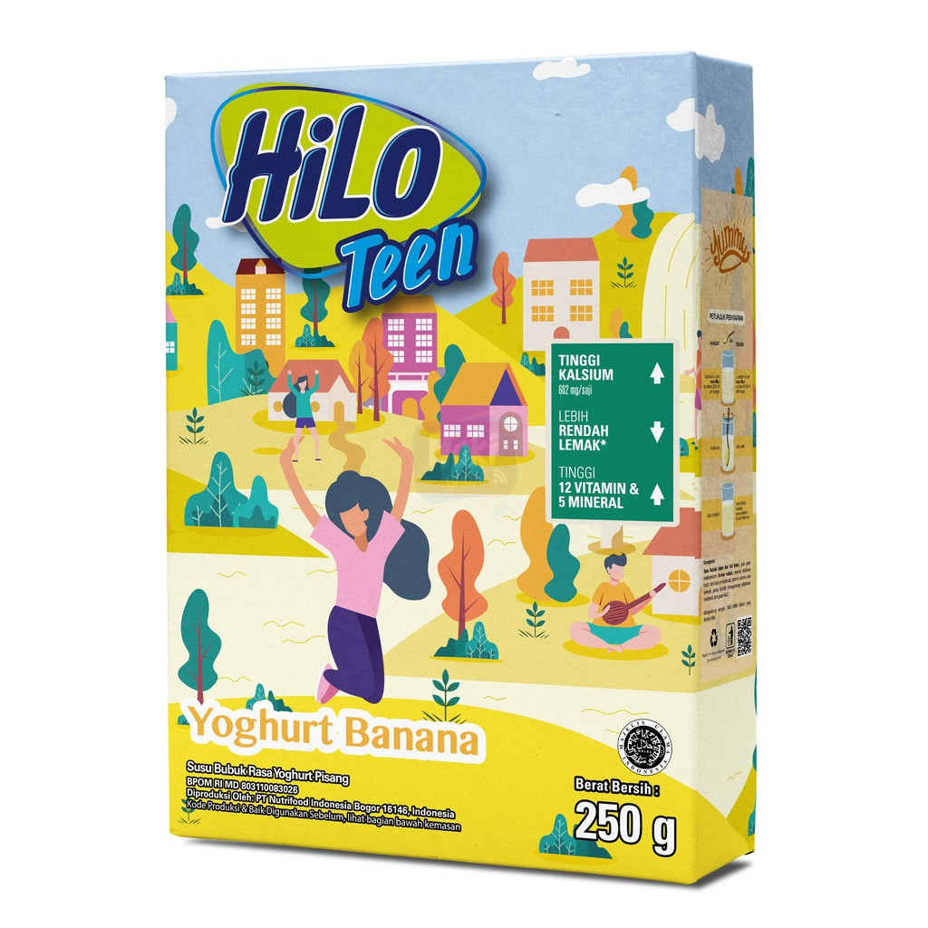 HiLo Teen Yoghurt Banana Susu Peninggi Badan Anak Remaja
