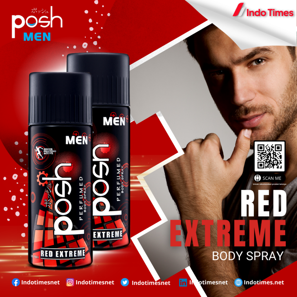 Posh Men Perfumed Body Spray Red Extreme || Posh Men Paling Wangi Untuk Pria dan Wanita