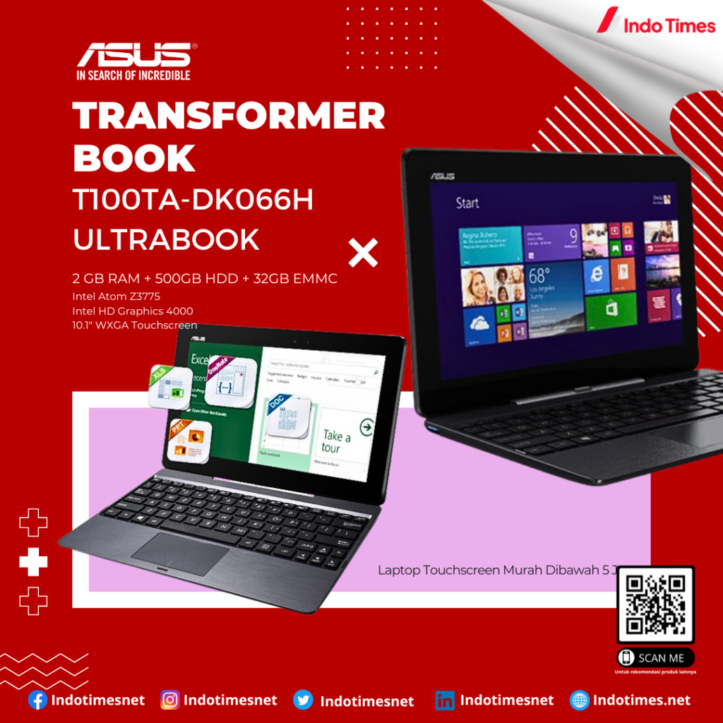 ASUS Transformer Book T100TA-DK066H Ultrabook || Laptop Touchscreen Murah Dibawah 5 Juta