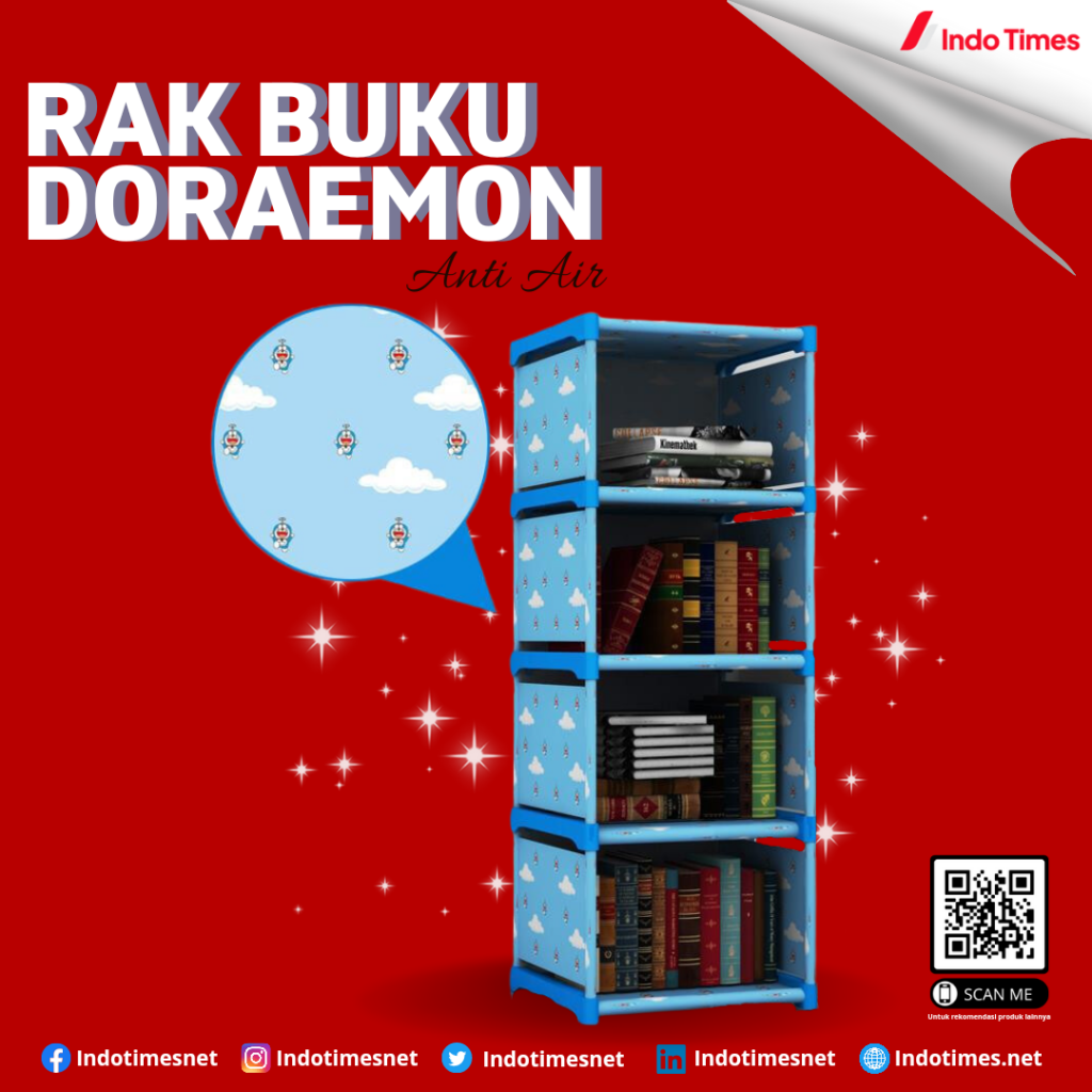 Rak Buku Doraemon Anti Air || Rak Buku Plastik Model Kekinian