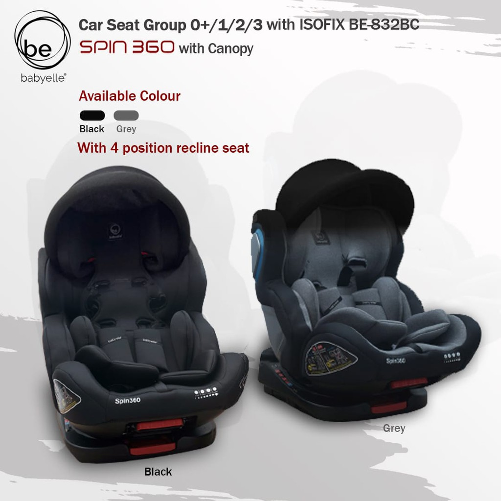 Spin 360 BE-832BC dari Babyelle || baby car seat terbaik