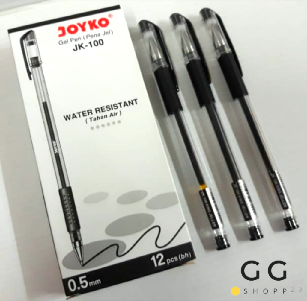 Bolpoin: Ballpoint Gel Joyko JK-100 – Hitam || Produk yang Wajib Ada di Meja Kerja