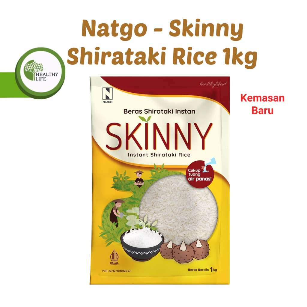 Natgo Skinny Instant Shirataki Rice || Beras Shirataki Terbaik 2023