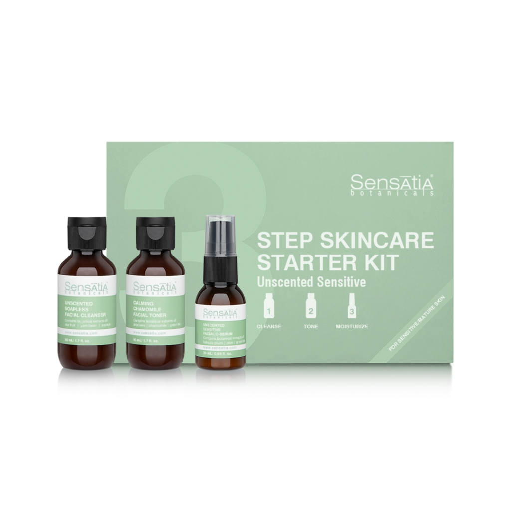 Sensatia Botanicals 3-Step Skincare Starter Kit-Unscented Sensitive || Kado untuk Ibu Hamil Terbaik