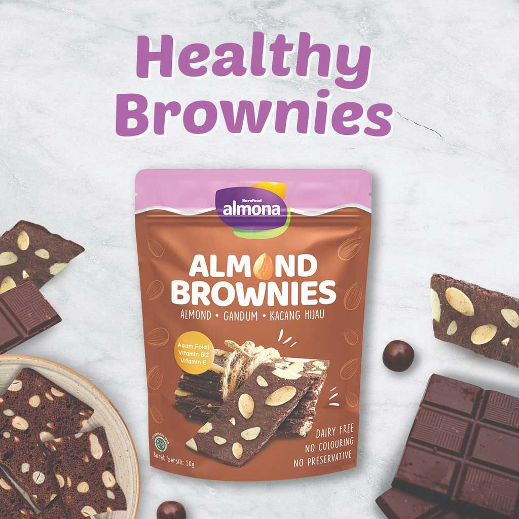 Barefood Almona-Almond Brownies || Merk Keripik Brownies Terbaik