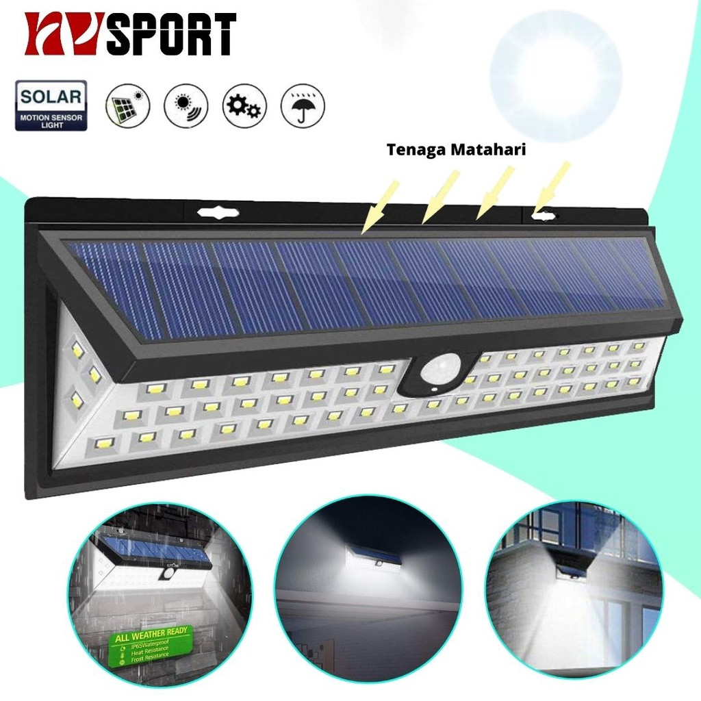 Lampu Taman Tenaga Surya / Solar Cell / 54 LED 2835 Waterproof || Lampu Tenaga Surya Hemat Energi Terbaik