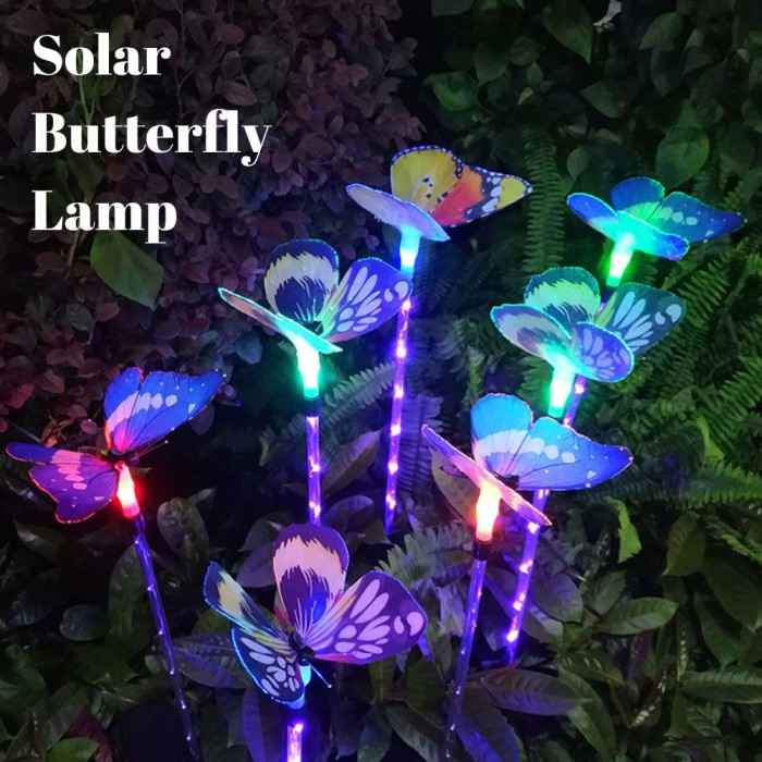 Lampu Taman Surya LED Kupu Kupu Dekorasi Taman Warna Outdoor Anti Air - Random Color, 1pc || Lampu Tenaga Surya Hemat Energi Terbaik