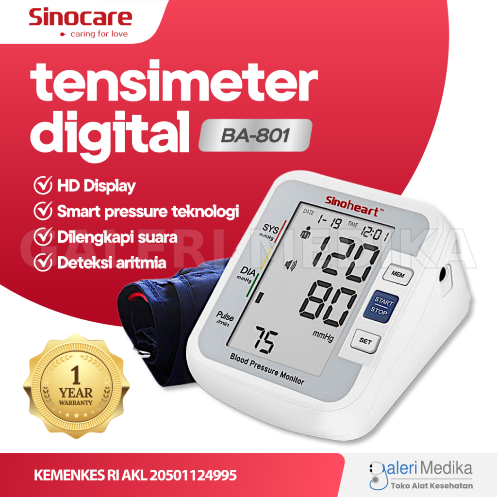Sinocare Blood Pressure Monitor BA-801  || Merk Tensimeter yang Bagus 
