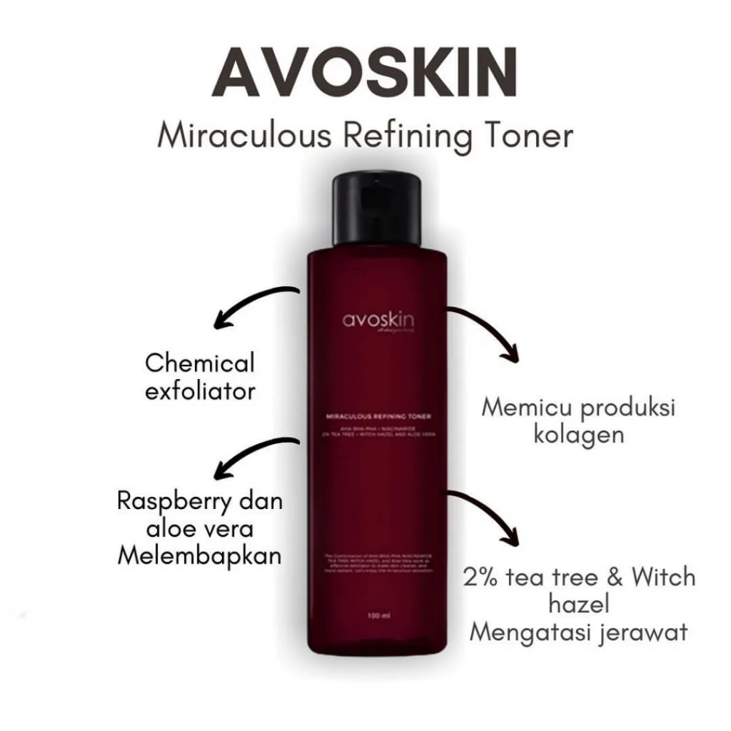Avoskin Miraculous Refining Toner || Toner untuk kulit sensitif