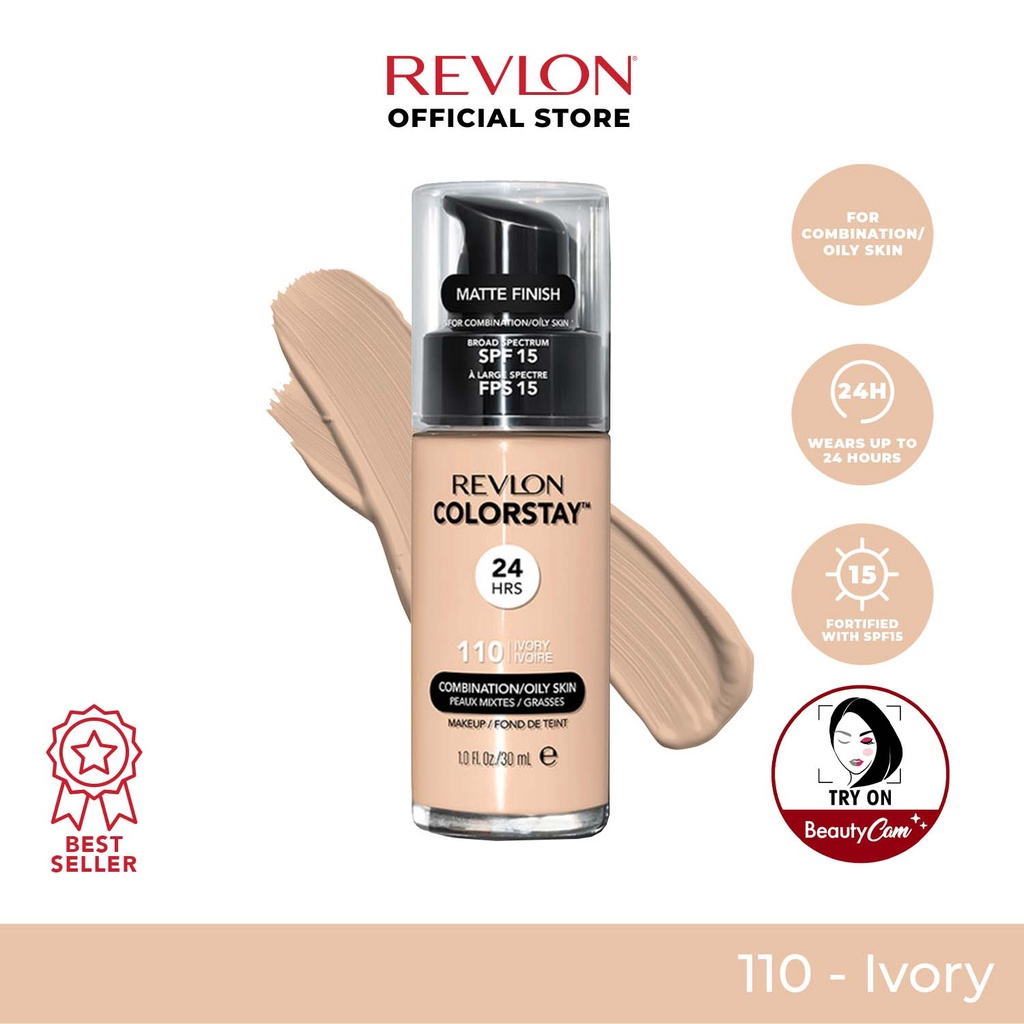 Revlon Colorstay Liquid for Combination or Oily Skin ||Foundation full coverage terbaik