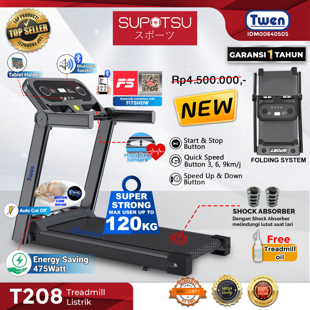 Twen T-198 Electric Treadmill || Merk Treadmill Terbaik