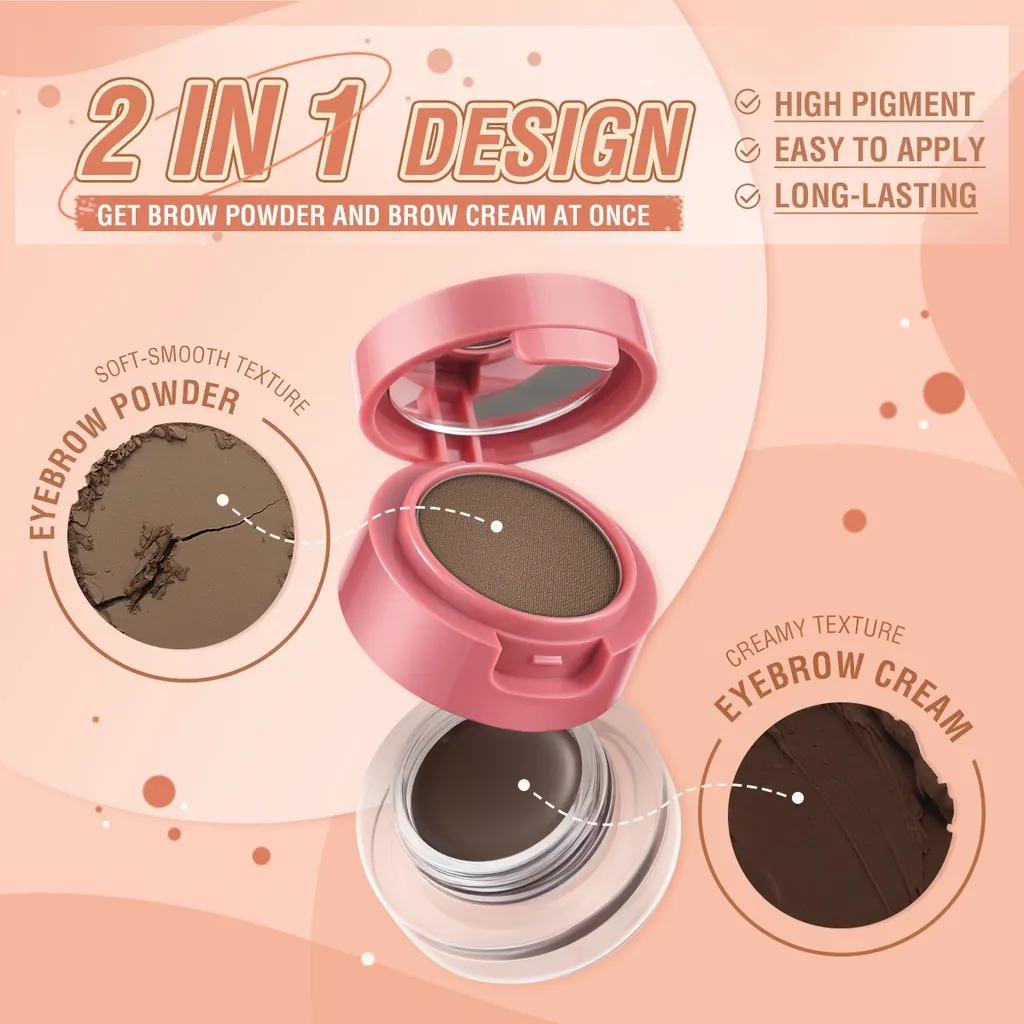 Pinkflash 2-in-1 Eyebrow Cream & Powder Gel pomade || Brow Pomade Terbaik 2023