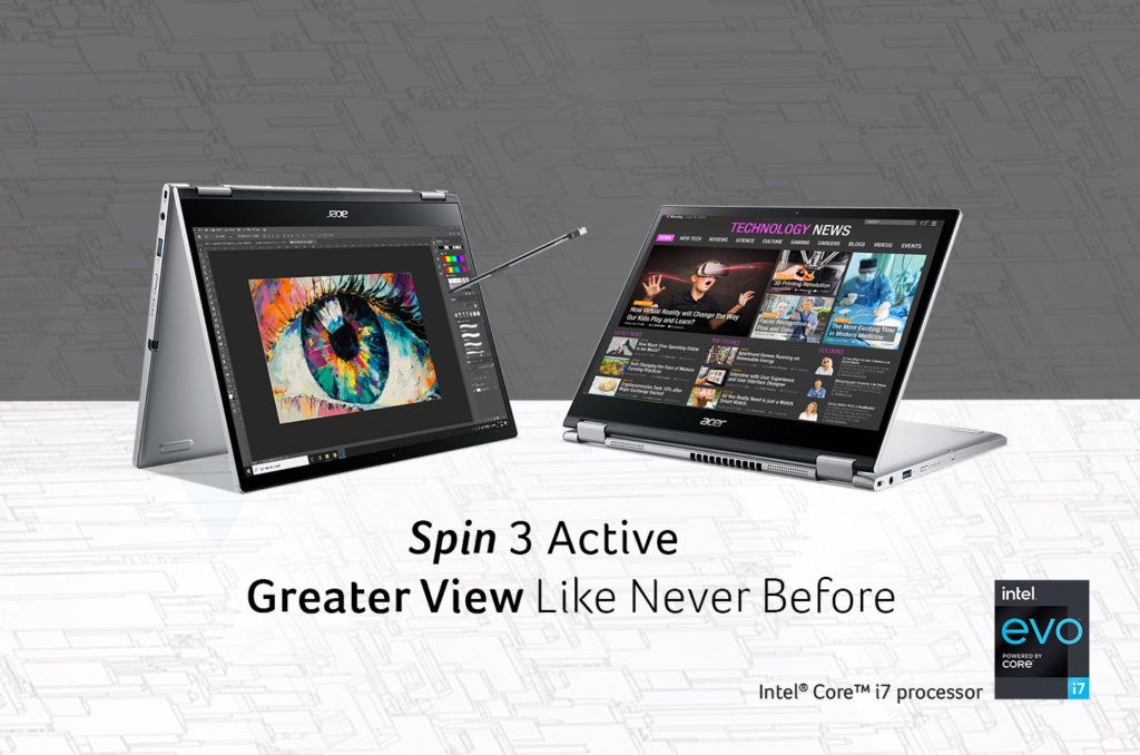 Acer: Spin 3 Active Convertible SP313-51N || Laptop 2 in 1 Terbaik