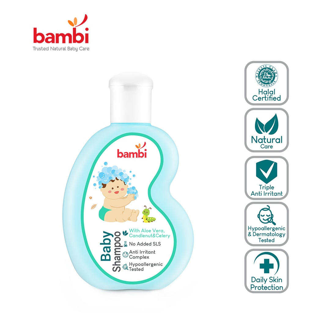 Bambi Baby Shampoo Aloe Vera, Candlenut and Celery  || Merk Shampo Penumbuh Rambut Paling Ampuh