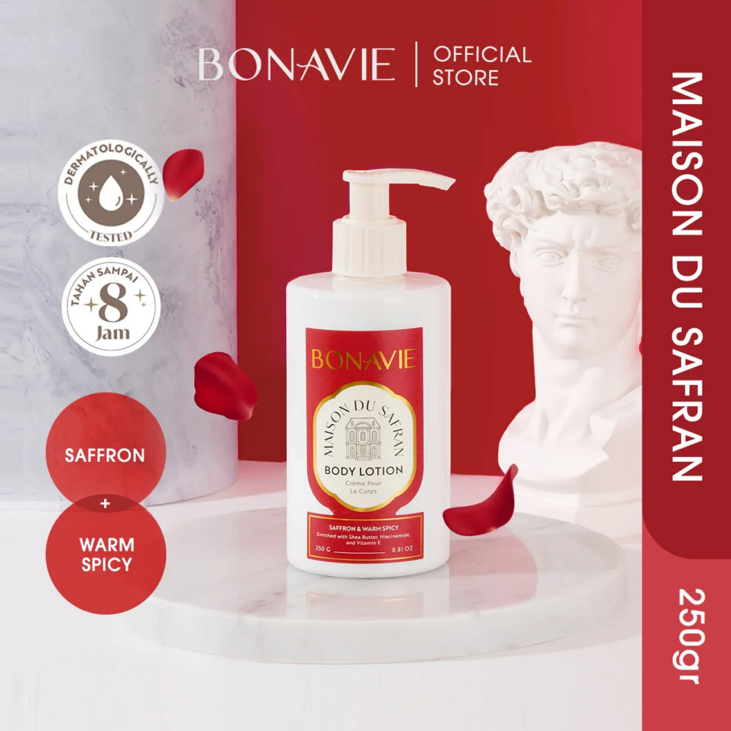 Bonavie Body Lotion Maison du Safran || collagen body lotion terbaik