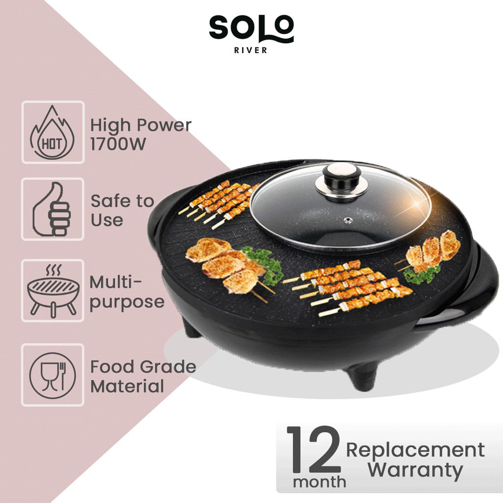 Solo River Multifunctional Electric Baking Pan || Alat Panggang BBQ Terbaik