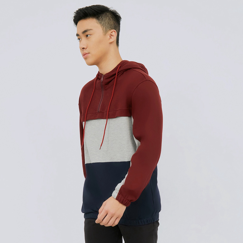 Pullover Sweater Hoodie Panjang Maroon: 2019B dari M231 || Hoodie Pria Brand Lokal Terbaik