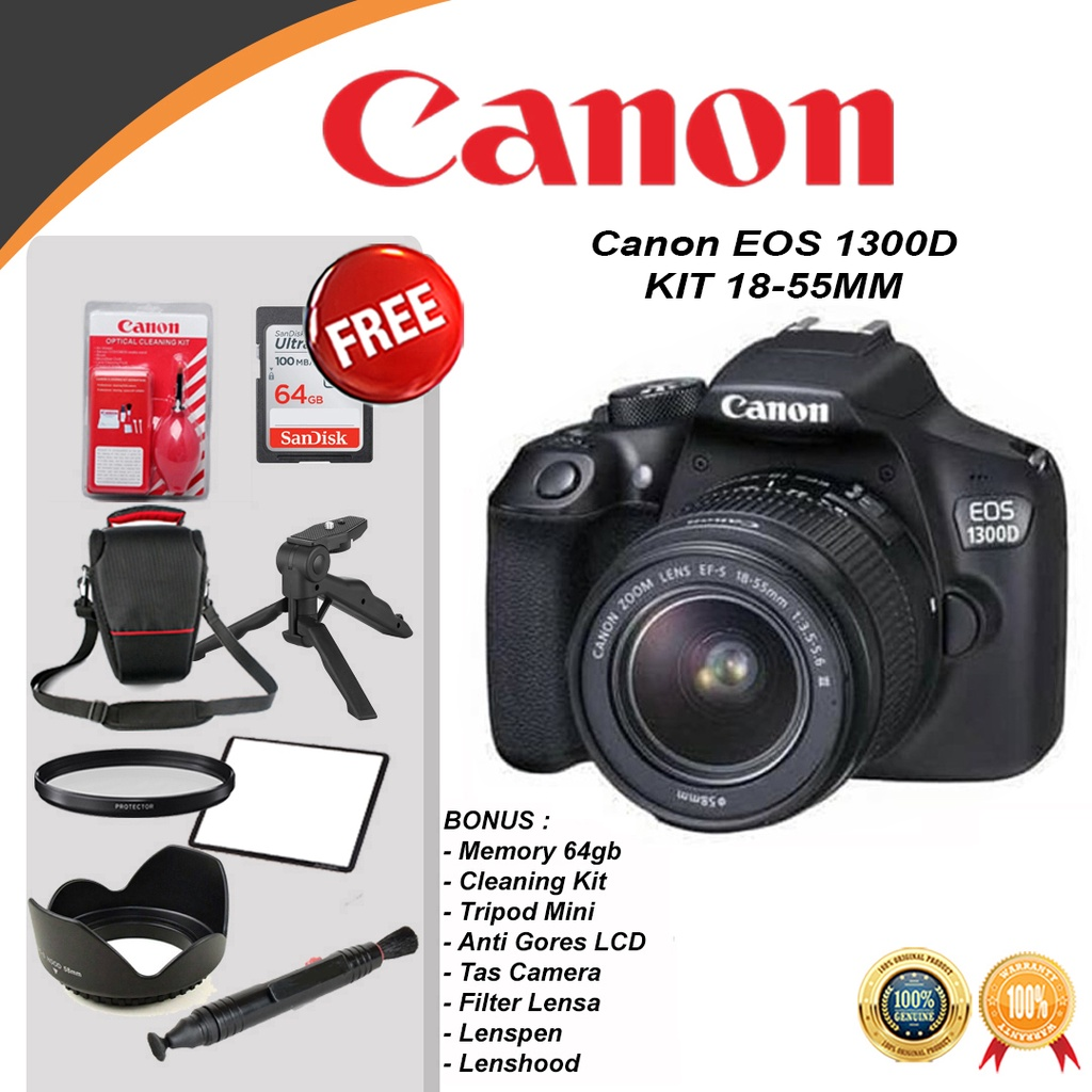 Canon EOS 1300D Kit || Merk Kamera DSLR Terbaik || Merk Kamera DSLR Terbaik