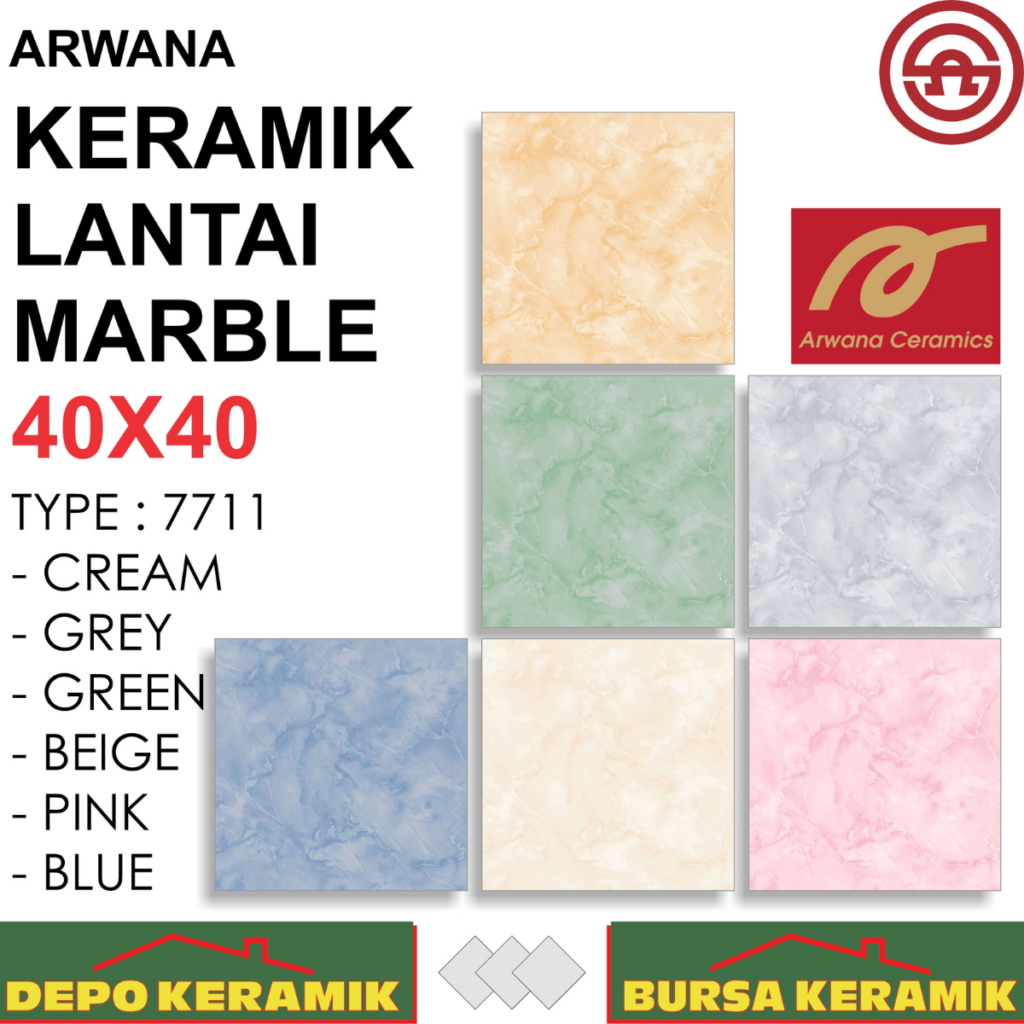 Arwana Keramik Lantai Series Marble G1| 7711 || Keramik Dapur Terbaik