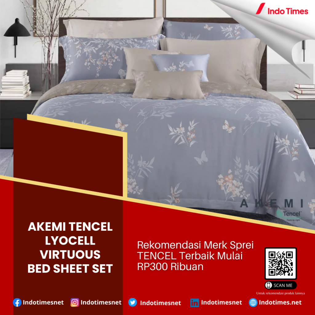 AKEMI Tencel Lyocell Virtuous Bed Sheet Set || Merk Sprei TENCEL Terbaik