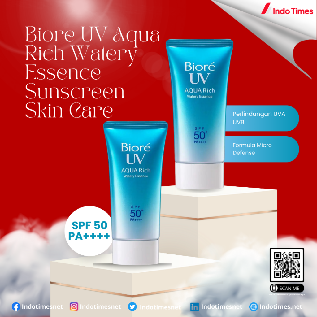 Biore UV Aqua Rich Watery Essence Sunscreen Skin Care SPF 50 PA++++  || Sunscreen untuk Kulit Berminyak