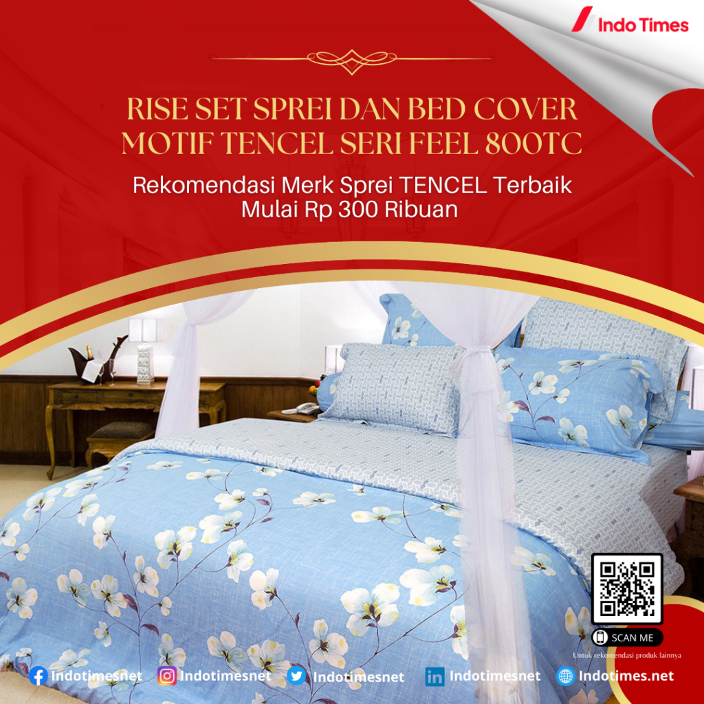 Rise Set Sprei dan Bed Cover Motif TENCEL seri Feel 800TC || Merk Sprei TENCEL Terbaik