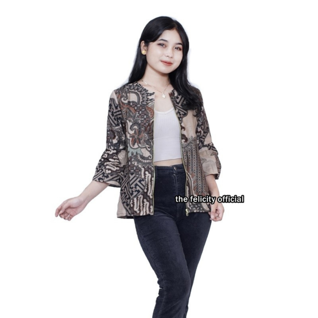 Blus Batik 2in1 Lengan Tiga Perempat || Model Atasan Batik Wanita Elegan
