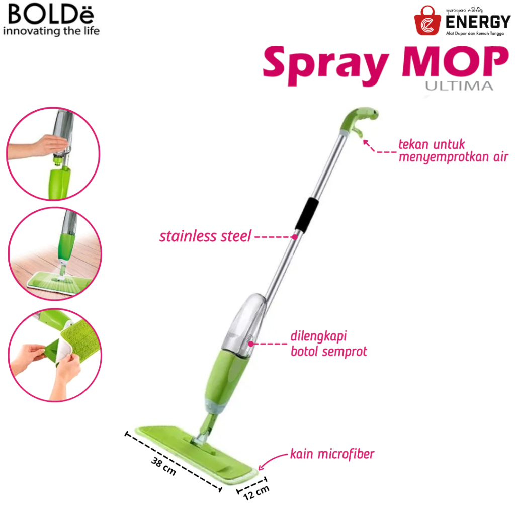 Ultima Bolde - Spray Mop Stainless Steel 1 Kain || Spray Mop Terbaik