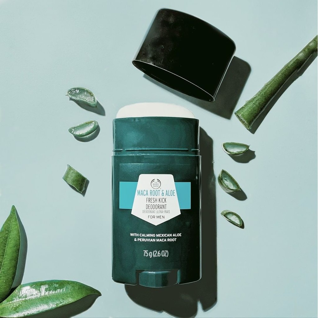 The Body Shop: Maca Root & Aloe Fresh Kick Deodorant || Deodorant Terbaik untuk Pria