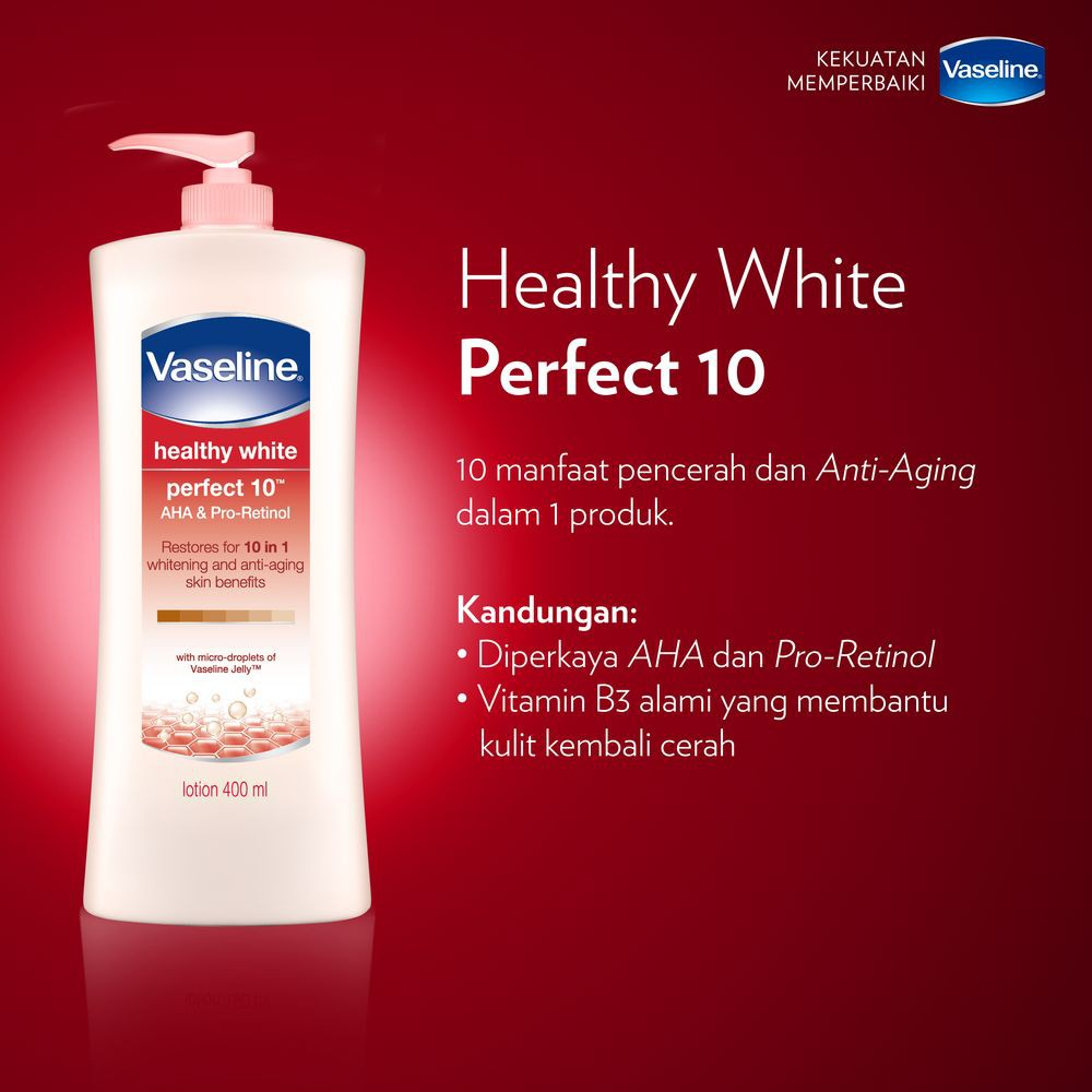 Vaseline Healthy White Perfect 10 || krim penghilang selulit terbaik