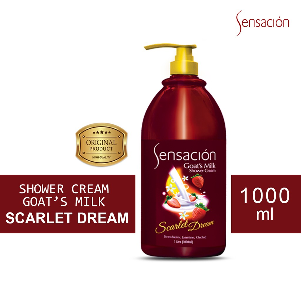 Sensacion series Goat’s Milk Shower Cream Scarlet Dream || Sabun Susu Kambing Terbaik