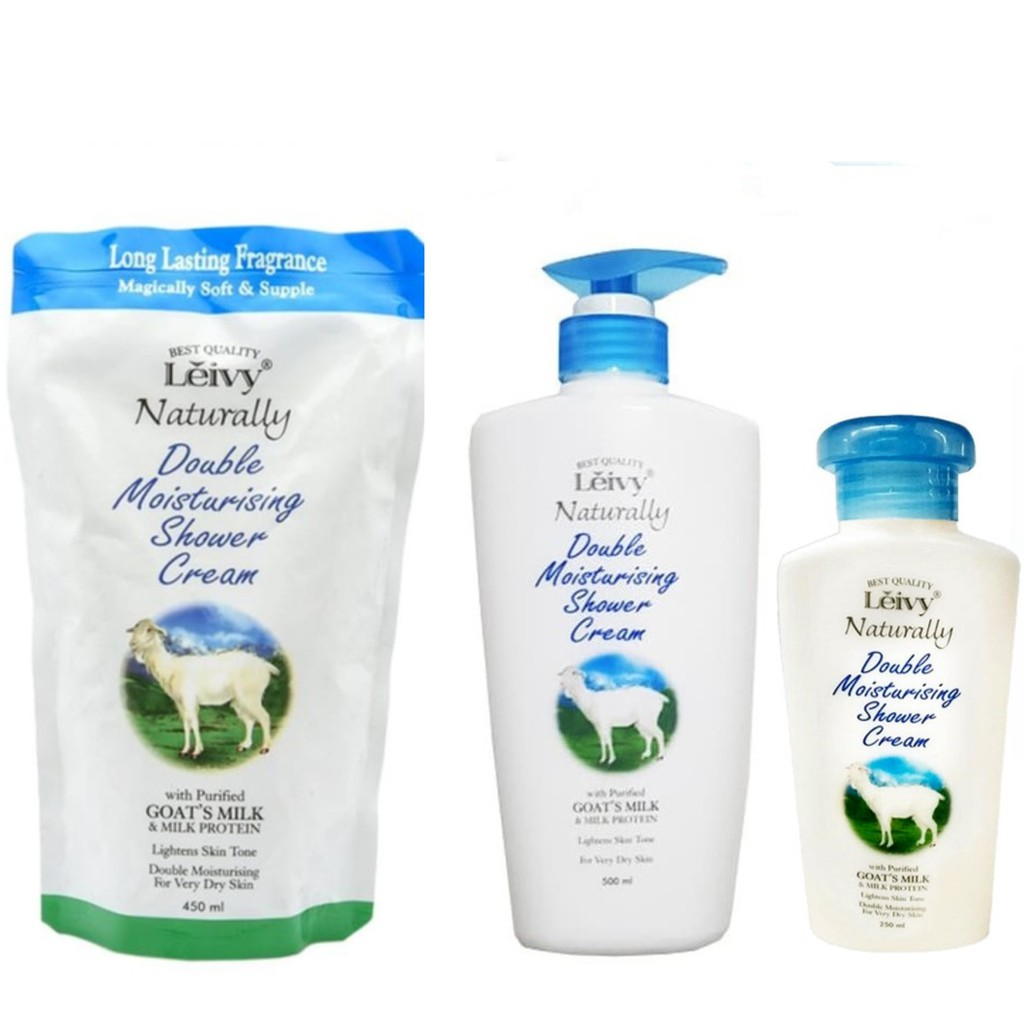 Leivy Naturally Double Moisturizing Shower Cream || Sabun Susu Kambing Terbaik