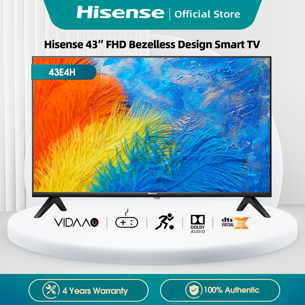 Hisense 43E4H Vidaa Smart TV Bezel Less || TV Digital LED Berkualitas Terbaik
