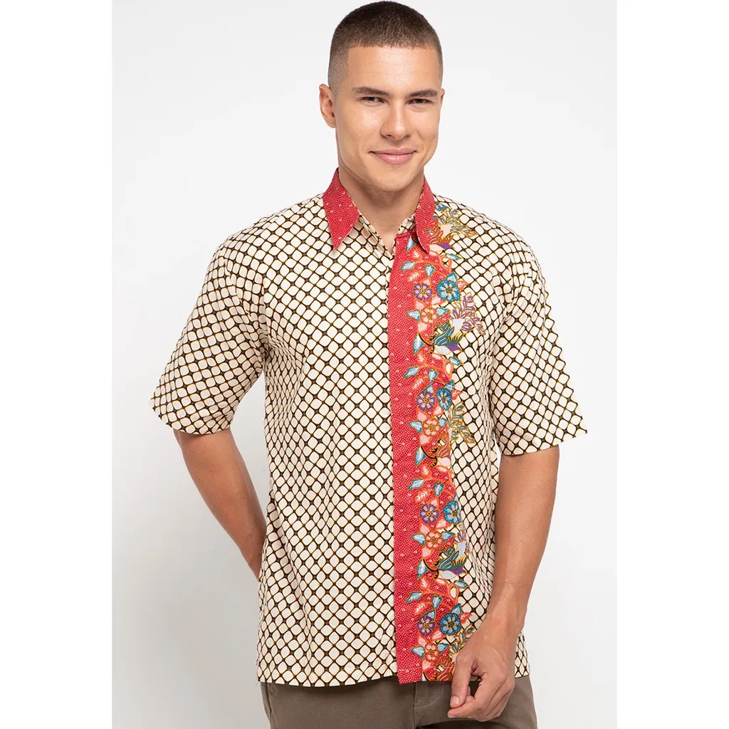 Adikusuma Batik: Latar Kawung  || Baju Batik Pria Terbaru