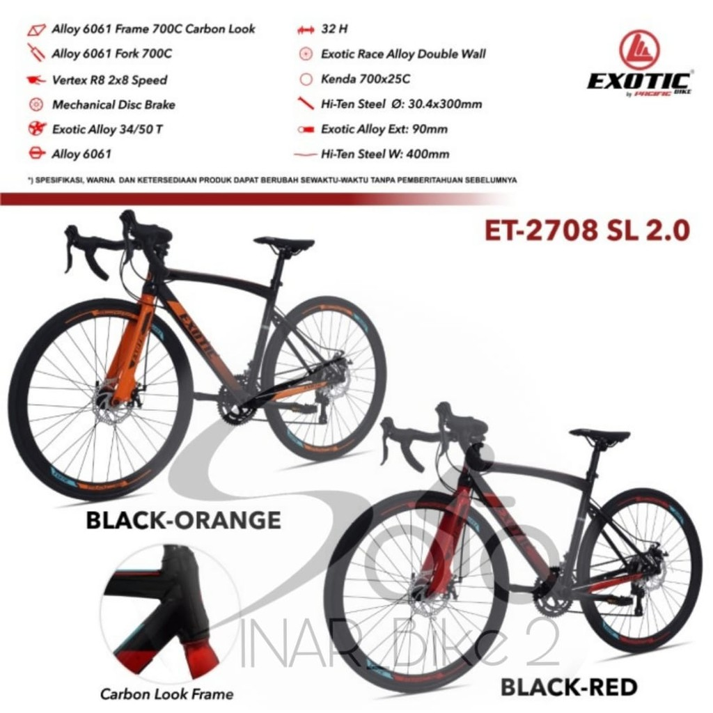 Exotic: Road Bike ET-2708 SL 2.0 || Sepeda Balap Murah Berkualitas