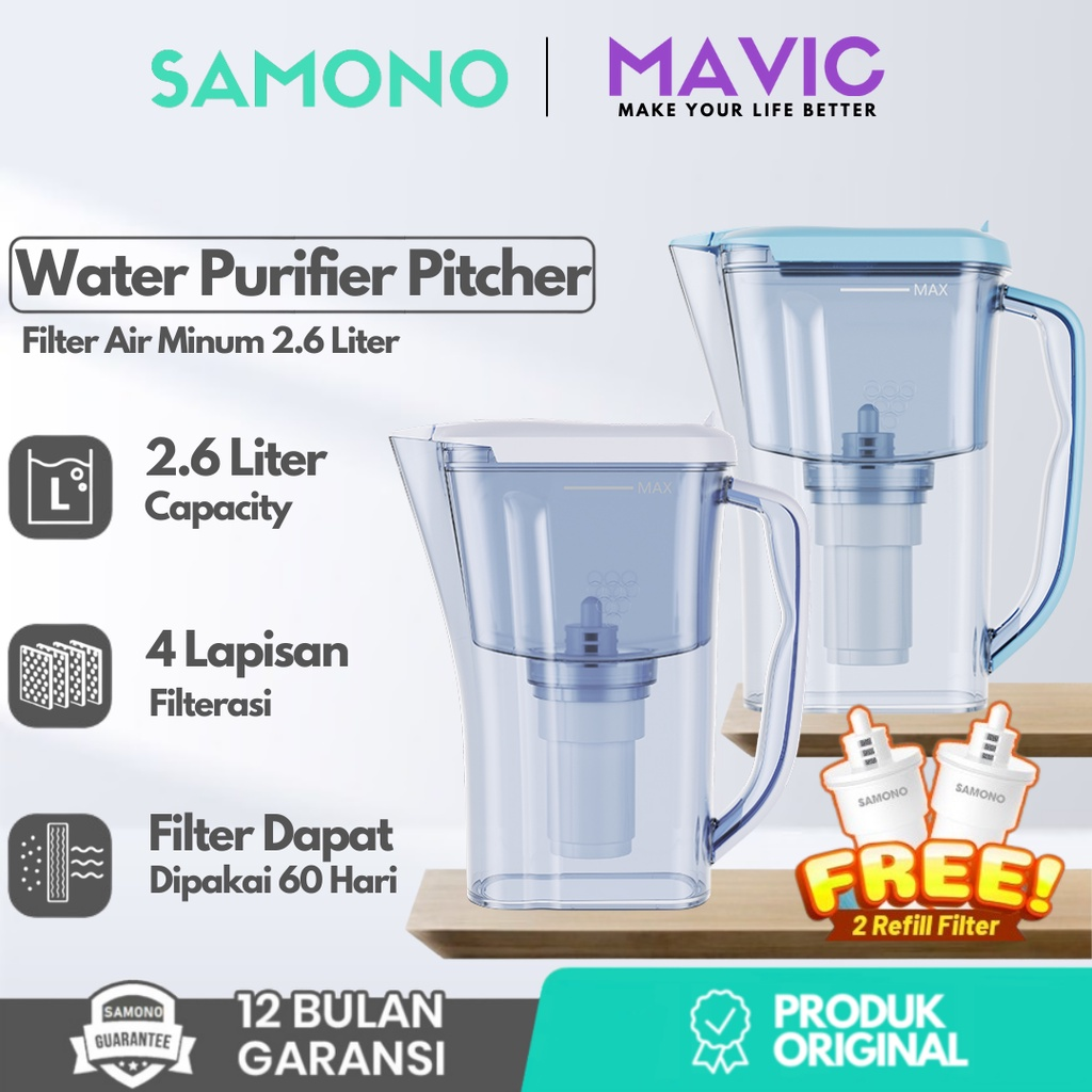 Samono Water Purifier Kettle SW-WFPB26 || Filter Air Minum Terbaik
