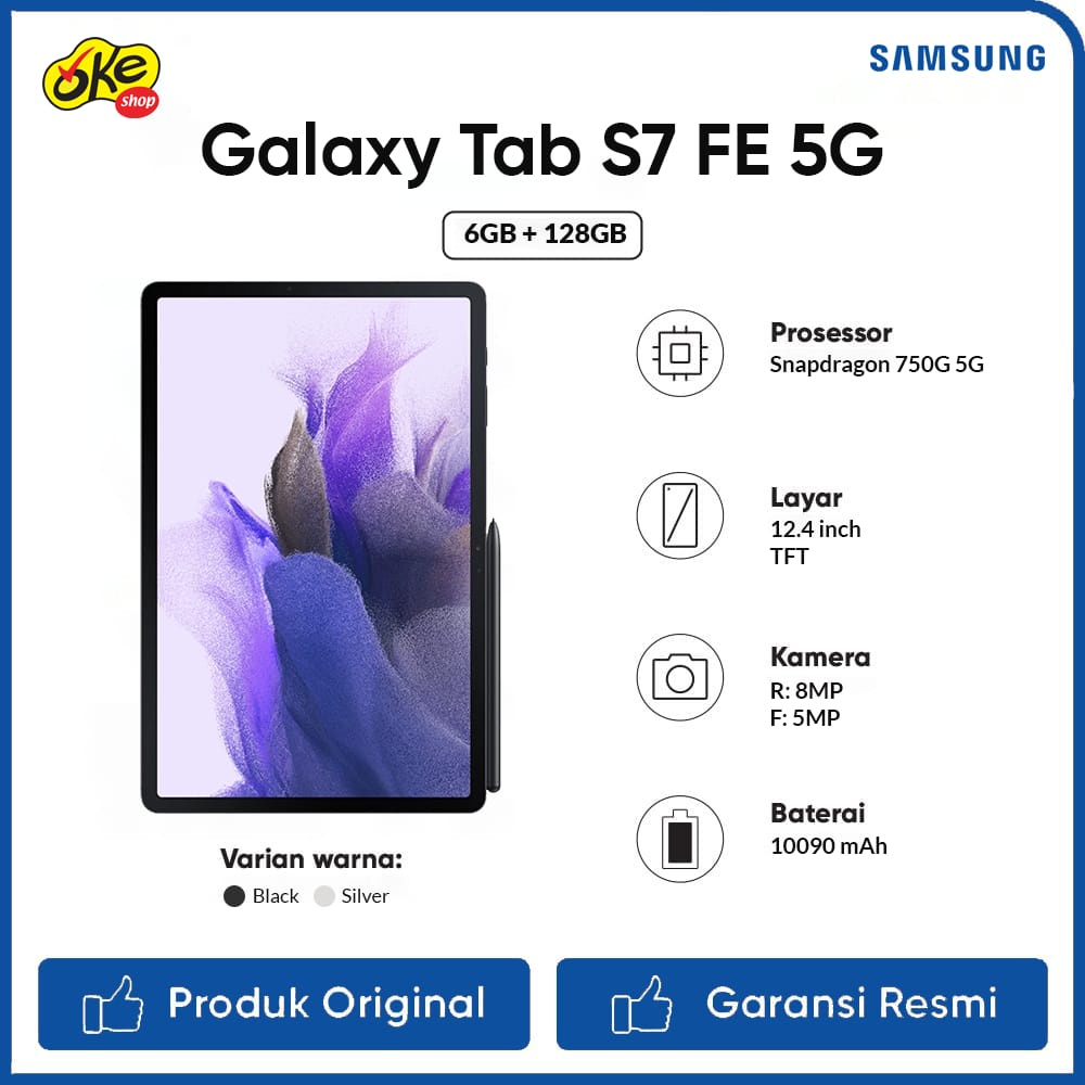 Samsung Galaxy Tab S7 FE 5G || Tablet Flagship 2023 Terbaik