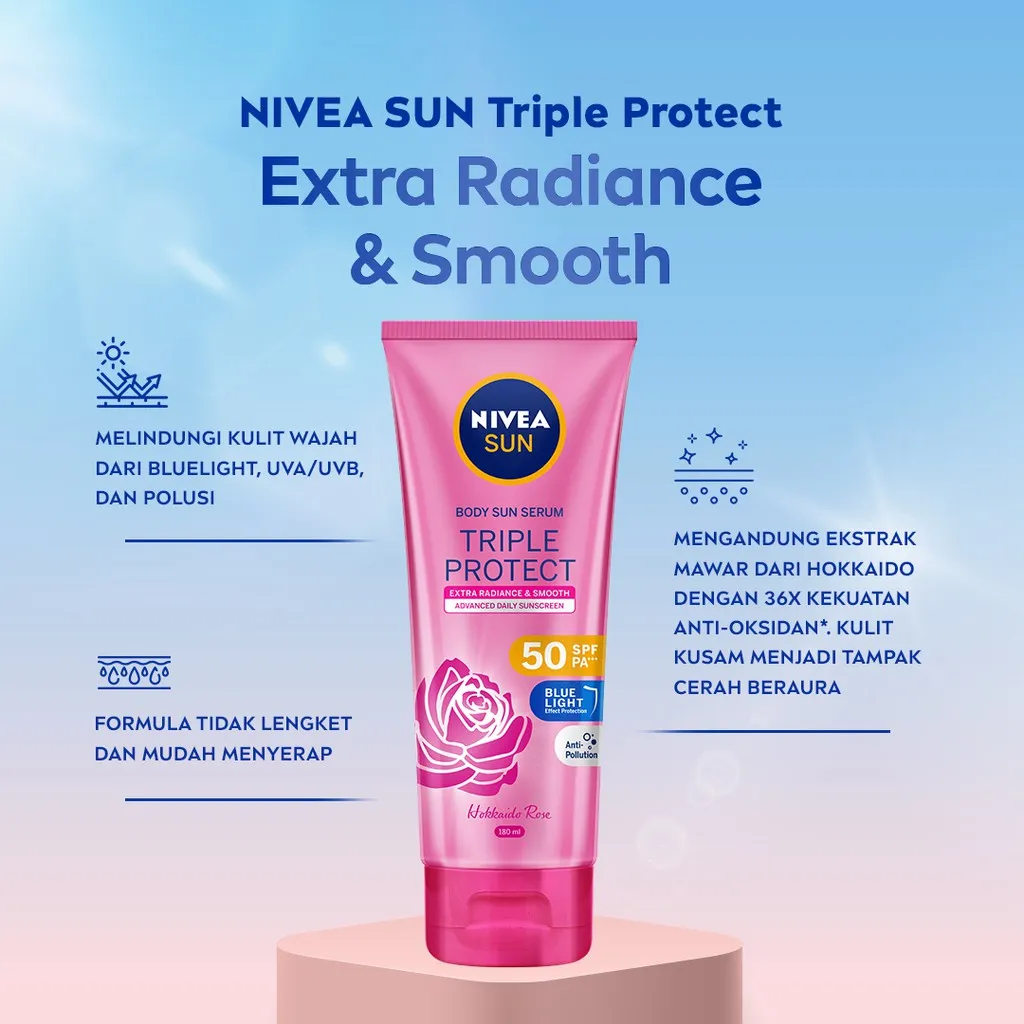 NIVEA Sun Triple Protect Serum || Sunblock Badan yang Bagus