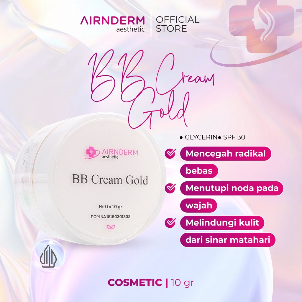 Aesthetic Blemish Cream Gold Airnderm Balm Airin Beauty || BB Cream Terbaik untuk Kulit Berminyak
