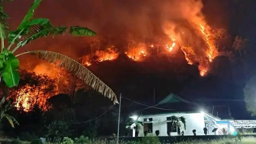 Kebakaran Gunung Jayanti di Sukabumi Sempat Sulit Dipadamkan 