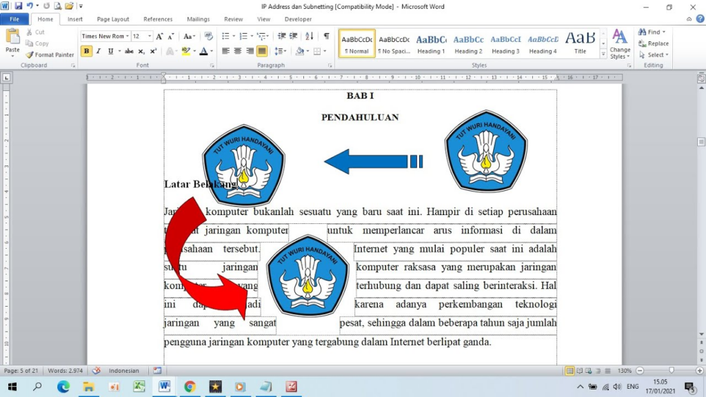 Cara Menggeser Gambar di Word dengan Bebas