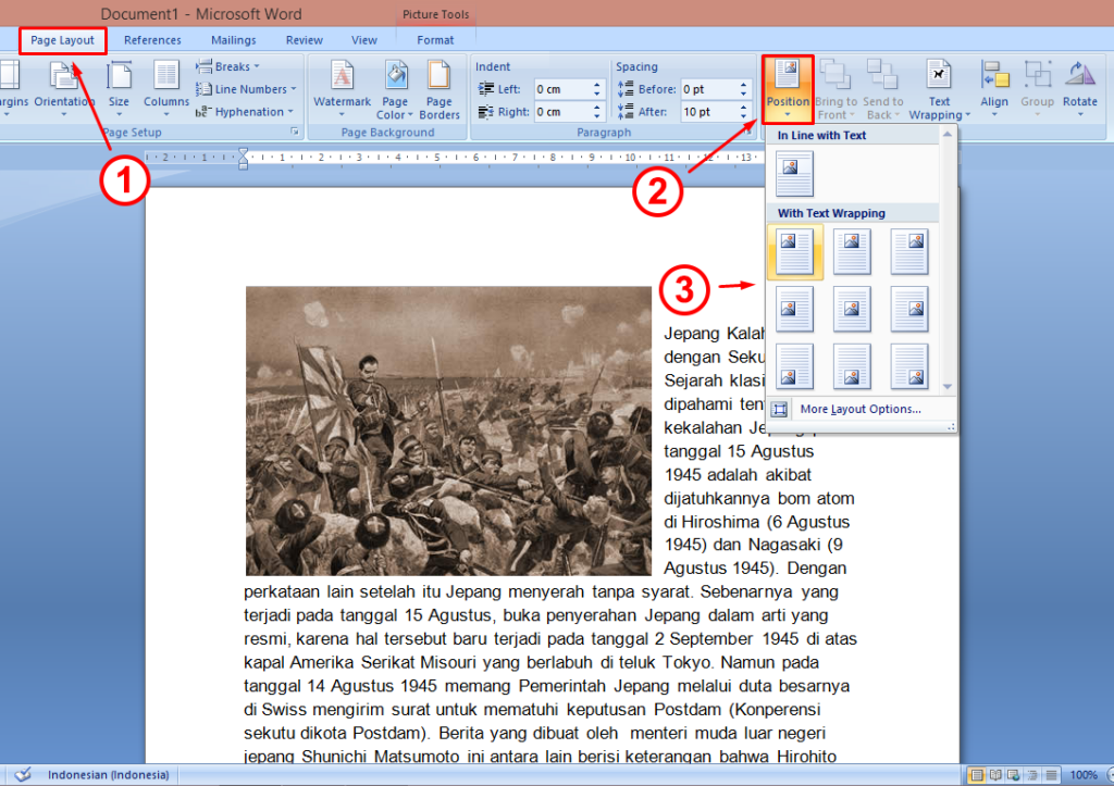 Cara Menggeser Gambar di Word Agar Berada di Tengah Paragraf