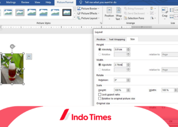 ukuran 3 x 4 di Word