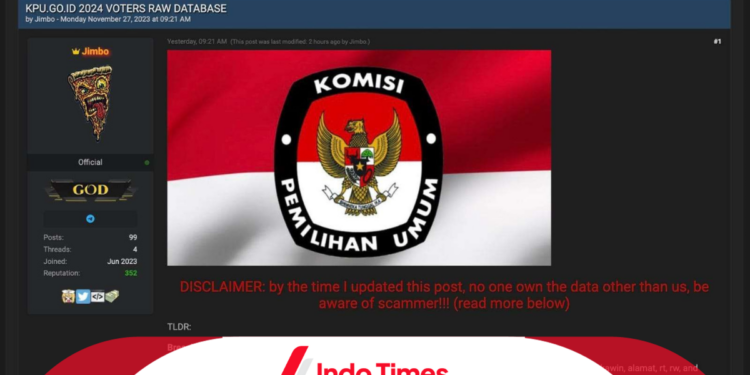 Ricuh Data KPU Bocor Sampai 200 Juta Lebih! Hacker Jual dengan Nilai 74 Juta Dollar AS