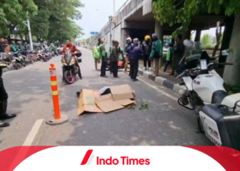 Detik-detik Tabrakan Mobil Satpol PP dan Motor, 1 Pengemudi Ojol Tewas Terlempar dari Flyover