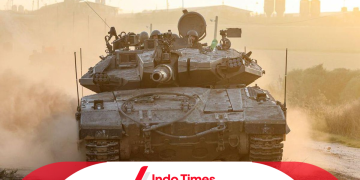 Tank Israel di Khan Younis